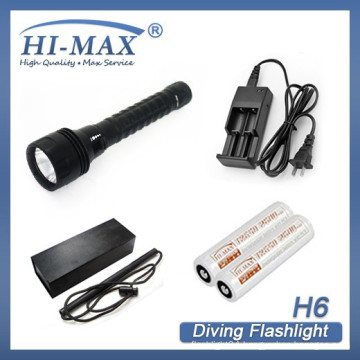 HI-MAX orange peel rechargeable waterproof IP68 led scuba diving torch